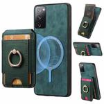 For Samsung Galaxy S20 FE Retro Splitable Magnetic Stand Card Bag Leather Phone Case(Green)