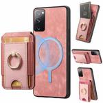 For Samsung Galaxy S20 FE Retro Splitable Magnetic Stand Card Bag Leather Phone Case(Pink)