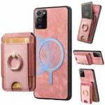 For Samsung Galaxy Note20 Ultra Retro Splitable Magnetic Stand Card Bag Leather Phone Case(Pink)