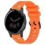 For Garmin Watch 22mm Dotted Black Buckle Silicone Watch Band(Orange)