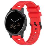 For Garmin Watch 22mm Dotted Black Buckle Silicone Watch Band(Red)