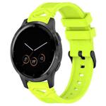 For Garmin Watch 22mm Dotted Black Buckle Silicone Watch Band(Lime Green)