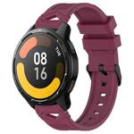 For Xiaomi Watch 22mm Dotted Black Buckle Silicone Watch Band(Wine Red)