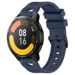 For Xiaomi Watch 22mm Dotted Black Buckle Silicone Watch Band(Two Color+Midnight Blue)