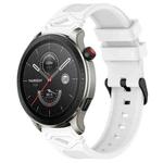 For Amazfit Watch 22mm Dotted Black Buckle Silicone Watch Band(White)