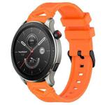 For Amazfit Watch 22mm Dotted Black Buckle Silicone Watch Band(Orange)