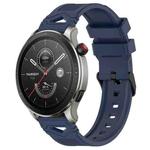 For Amazfit Watch 22mm Dotted Black Buckle Silicone Watch Band(Navy Blue)