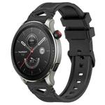 For Amazfit Watch 22mm Dotted Black Buckle Silicone Watch Band(Black)