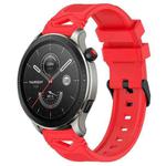 For Amazfit Watch 22mm Dotted Black Buckle Silicone Watch Band(Red)