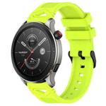 For Amazfit Watch 22mm Dotted Black Buckle Silicone Watch Band(Lime Green)