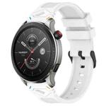 For Amazfit Watch 22mm Dotted Black Buckle Silicone Watch Band(Two Color+White)