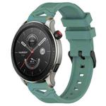 For Amazfit Watch 22mm Dotted Black Buckle Silicone Watch Band(Two Color+Olive Green)