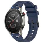 For Amazfit Watch 22mm Dotted Black Buckle Silicone Watch Band(Two Color+Midnight Blue)
