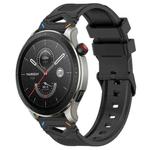 For Amazfit Watch 22mm Dotted Black Buckle Silicone Watch Band(Two Color+Black)