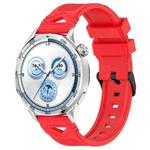 For Huawei Watch 22mm Dotted Black Buckle Silicone Watch Band(Red)