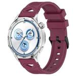 For Huawei Watch 22mm Dotted Black Buckle Silicone Watch Band(Wine Red)