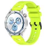 For Huawei Watch 22mm Dotted Black Buckle Silicone Watch Band(Lime Green)