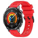 For Huawei Watch 22mm Vertical Pattern Black Buckle Silicone Watch Band(Two Color+Red)