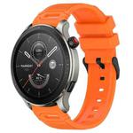 For Amazfit Watch 22mm Vertical Pattern Black Buckle Silicone Watch Band(Orange)