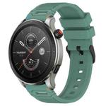 For Amazfit Watch 22mm Vertical Pattern Black Buckle Silicone Watch Band(Two Color+Olive Green)