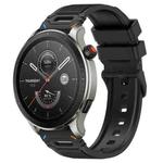 For Amazfit Watch 22mm Vertical Pattern Black Buckle Silicone Watch Band(Two Color+Black)