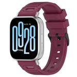 For Xiaomi Watch 22mm Vertical Pattern Black Buckle Silicone Watch Band(Wine Red)