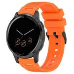 For Garmin Watch 22mm Vertical Pattern Black Buckle Silicone Watch Band(Orange)