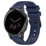 For Garmin Watch 22mm Vertical Pattern Black Buckle Silicone Watch Band(Midnight Blue)