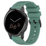 For Garmin Watch 22mm Vertical Pattern Black Buckle Silicone Watch Band(Two Color+Olive Green)