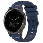 For Garmin Watch 22mm Vertical Pattern Black Buckle Silicone Watch Band(Two Color+Midnight Blue)