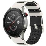 For Amazfit Watch 22mm Hollow Three Rows Hole Two Color Silicone Watch Band(Starlight+Black)