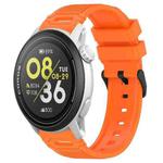 For COROS Watch 22mm Vertical Pattern Black Buckle Silicone Watch Band(Orange)