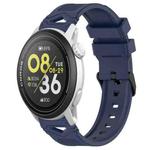 For COROS Watch 22mm Dotted Black Buckle Silicone Watch Band(Navy Blue)