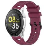 For COROS Watch 22mm Dotted Black Buckle Silicone Watch Band(Wine Red)