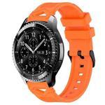 For Samsung Galaxy Watch 22mm Dotted Black Buckle Silicone Watch Band(Orange)