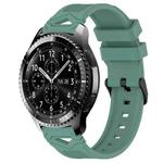 For Samsung Galaxy Watch 22mm Dotted Black Buckle Silicone Watch Band(Olive Green)