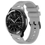 For Samsung Galaxy Watch 22mm Dotted Black Buckle Silicone Watch Band(Gray)