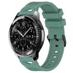 For Samsung Galaxy Watch 22mm Dotted Black Buckle Silicone Watch Band(Dual Color+Olive Green)