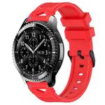 For Samsung Galaxy Watch 22mm Dotted Black Buckle Silicone Watch Band(Dual Color+Black)