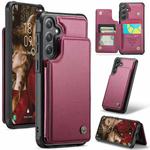For Samsung Galaxy S25+ 5G CaseMe C22 Card Slots Holder RFID Anti-theft Phone Case(Red)