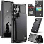 For Samsung Galaxy S25 Ultra 5G CaseMe C22 Card Slots Holder RFID Anti-theft Phone Case(Black)