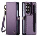 For Samsung Galaxy Z Fold7 CaseMe C22 Card Slots Holder RFID Anti-theft Phone Case(Purple)