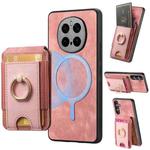 For Honor Magic7 Pro Retro Splitable Magnetic Stand Card Bag Leather Phone Case(Pink)