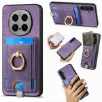 For Honor Magic7 Pro Retro Splitable Magnetic Card Bag Leather Phone Case(Purple)