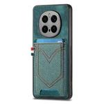 For Honor Magic7 Pro Denim Texture Leather Skin Phone Case with Card Slot(Green)