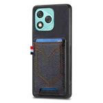 For Honor 400 Lite Glodal Denim Texture Leather Skin Phone Case with Card Slot(Black)