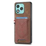 For Honor 400 Lite Glodal Denim Texture Leather Skin Phone Case with Card Slot(Brown)