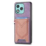 For Honor 400 Lite Glodal Denim Texture Leather Skin Phone Case with Card Slot(Purple)