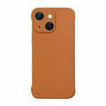 For iPhone 15 Frameless Litchi Texture PC Phone Case(Orange)