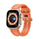 For Apple Watch 46mm / 49mm / 45mm / 44mm Crawler Splayed 8-shaped Buckle Silicone Watch Band(Orange)